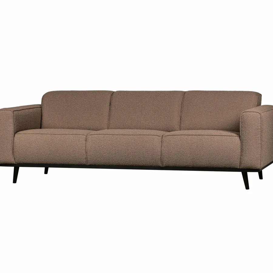Woood Statement 3-zits bank 230 cm bouclé nougat