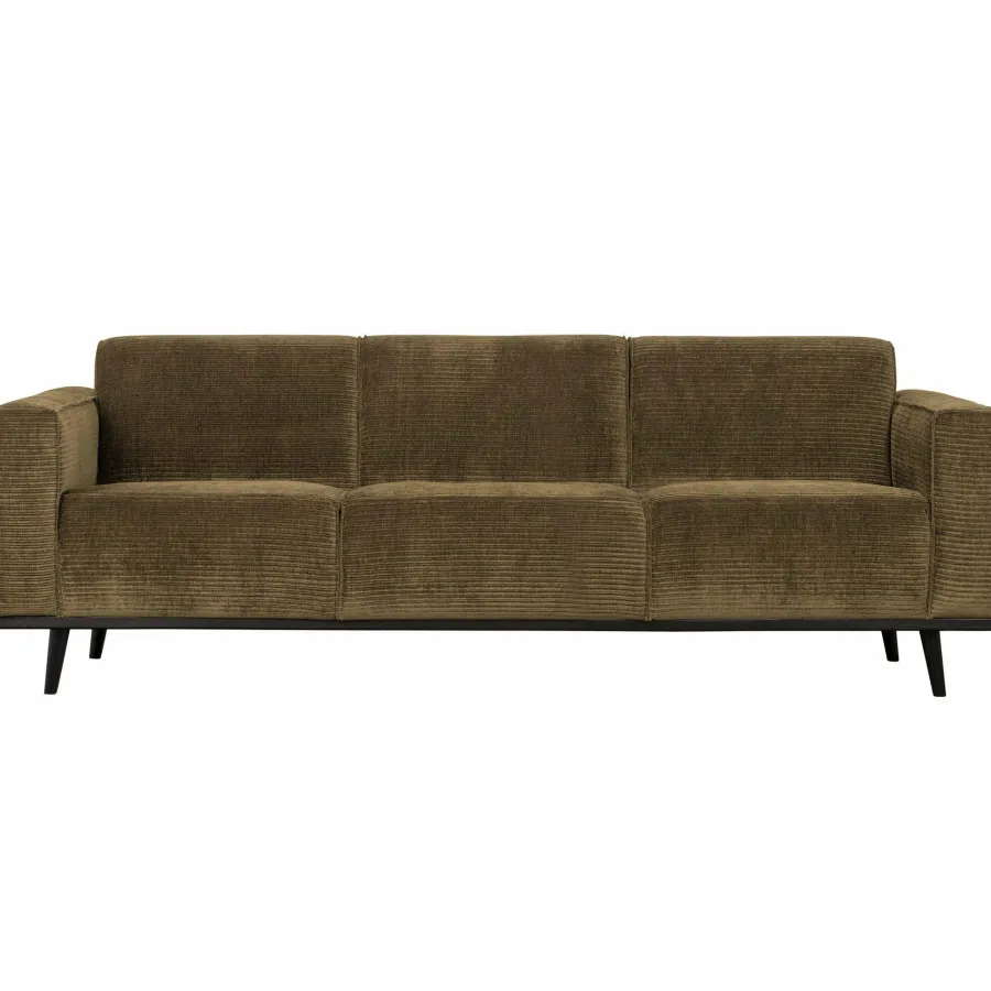 Woood Statement 3-zits bank 230 cm brede platte rib rock New