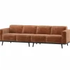 Woood Statement 4-Zits Bank 280 Cm Chenille Velvet Terra Hot