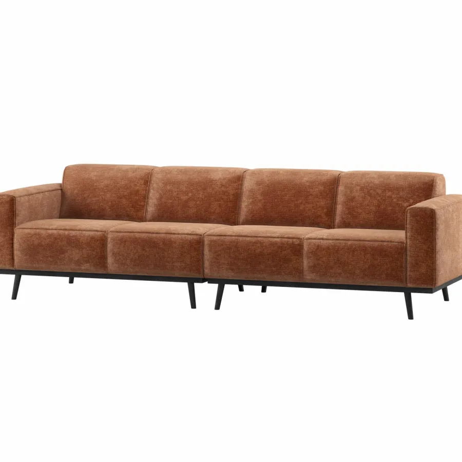 Woood Statement 4-Zits Bank 280 Cm Chenille Velvet Terra Hot