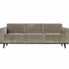 Woood Statement 3-zits bank 230 cm brede platte rib clay Online