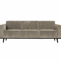 Woood Statement 3-zits bank 230 cm brede platte rib clay Online