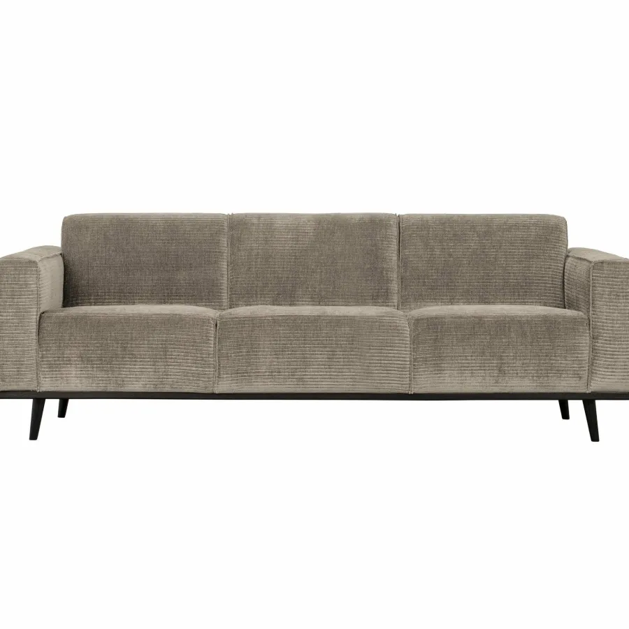 Woood Statement 3-zits bank 230 cm brede platte rib clay Online