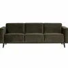 Woood Statement 3-zits bank 230 cm fluweel warm groen Discount