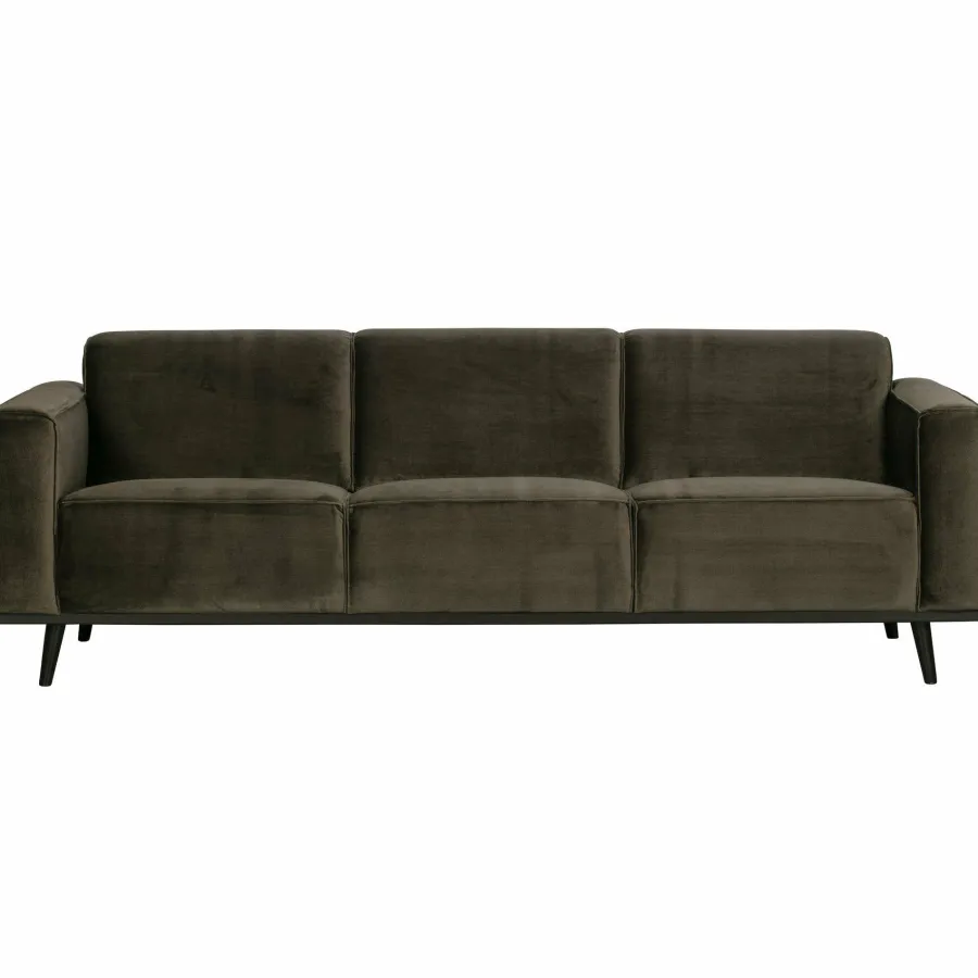Woood Statement 3-zits bank 230 cm fluweel warm groen Discount