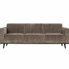 Woood Statement 3-zits bank 230 cm brede platte rib taupe Hot