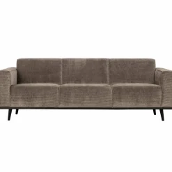 Woood Statement 3-zits bank 230 cm brede platte rib taupe Hot