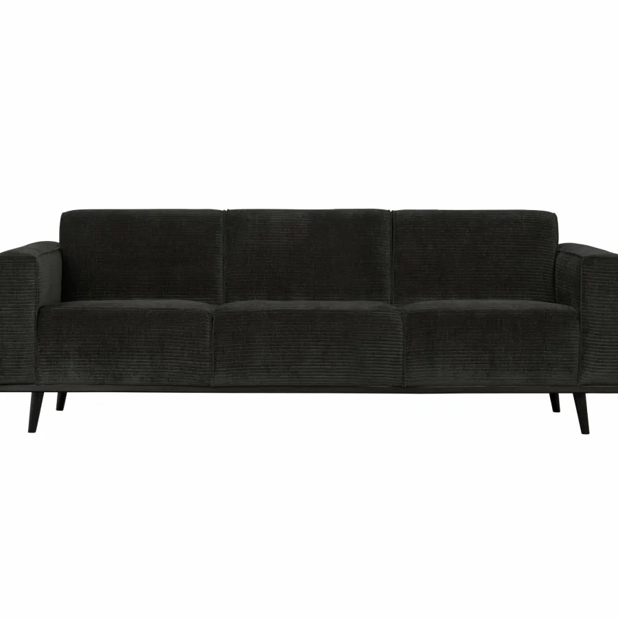 Woood Statement 3-zits bank 230 cm brede platte rib graphite Online