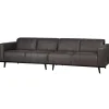 Woood Statement 4-zits bank 280 cm lederlook donkergrijs