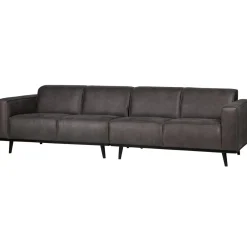 Woood Statement 4-zits bank 280 cm lederlook donkergrijs