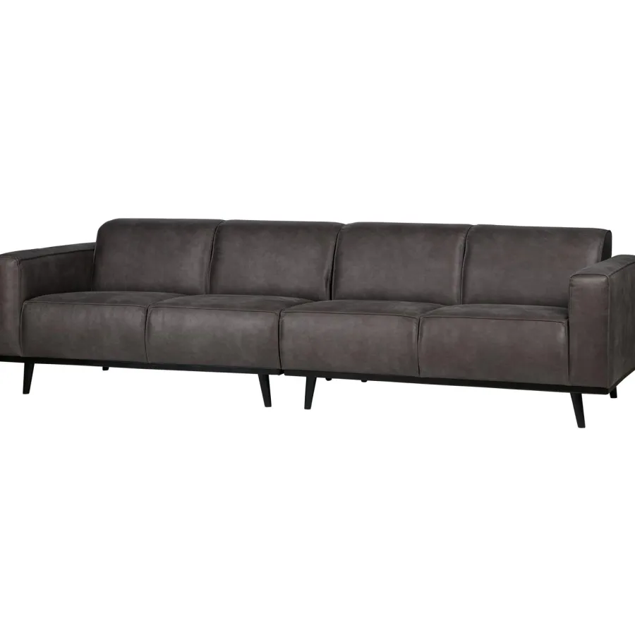 Woood Statement 4-zits bank 280 cm lederlook donkergrijs