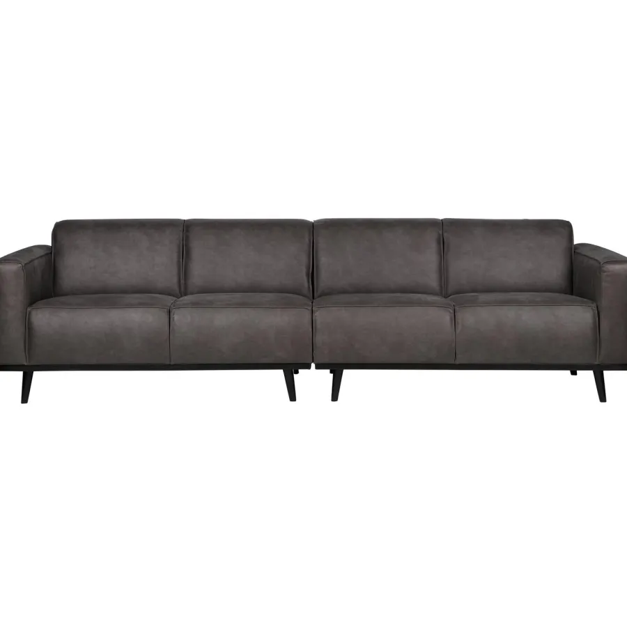 Woood Statement 4-zits bank 280 cm lederlook donkergrijs