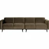 Woood Statement 4-zits bank 280 cm fluweel taupe New