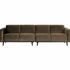 Woood Statement 4-zits bank 280 cm fluweel taupe New