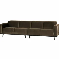 Woood Statement 4-zits bank 280 cm fluweel taupe New
