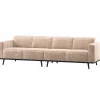 Woood Statement 4-Zits Bank 280 Cm Chenille Velvet Naturel Clearance