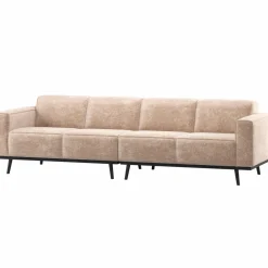 Woood Statement 4-Zits Bank 280 Cm Chenille Velvet Naturel Clearance