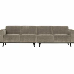 Woood Statement 4-zits bank 280 cm platte brede rib clay Hot