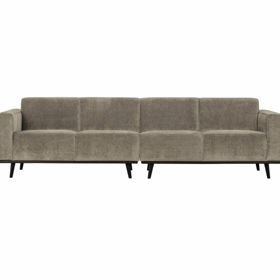 Woood Statement 4-zits bank 280 cm platte brede rib clay Hot