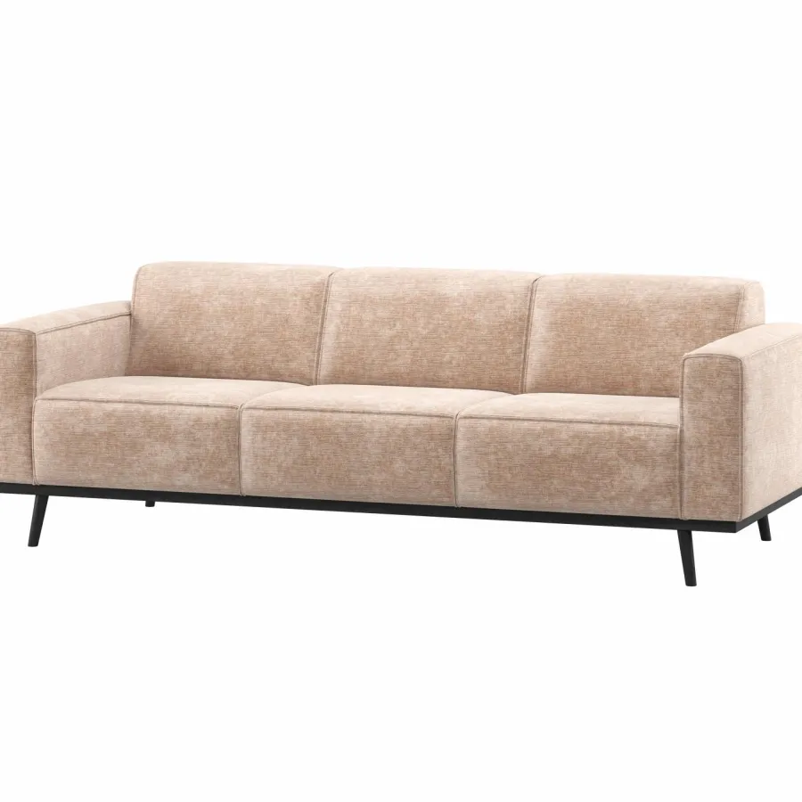 Woood Statement 3-Zits Bank 230 Cm Chenille Velvet Naturel