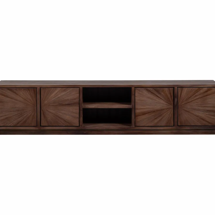 Woood Sun tv meubel met open vak recycled teak bruin New