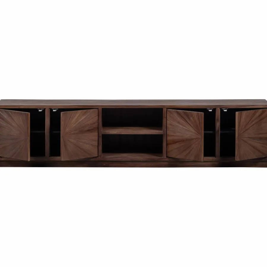 Woood Sun tv meubel met open vak recycled teak bruin New