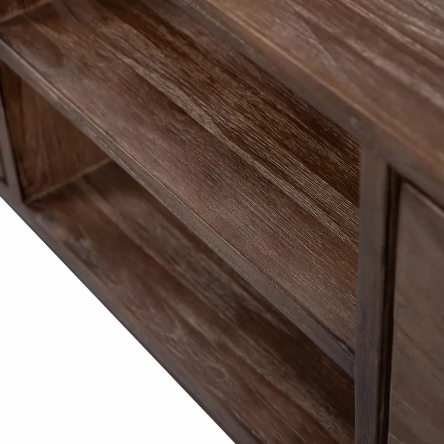 Woood Sun tv meubel met open vak recycled teak bruin New