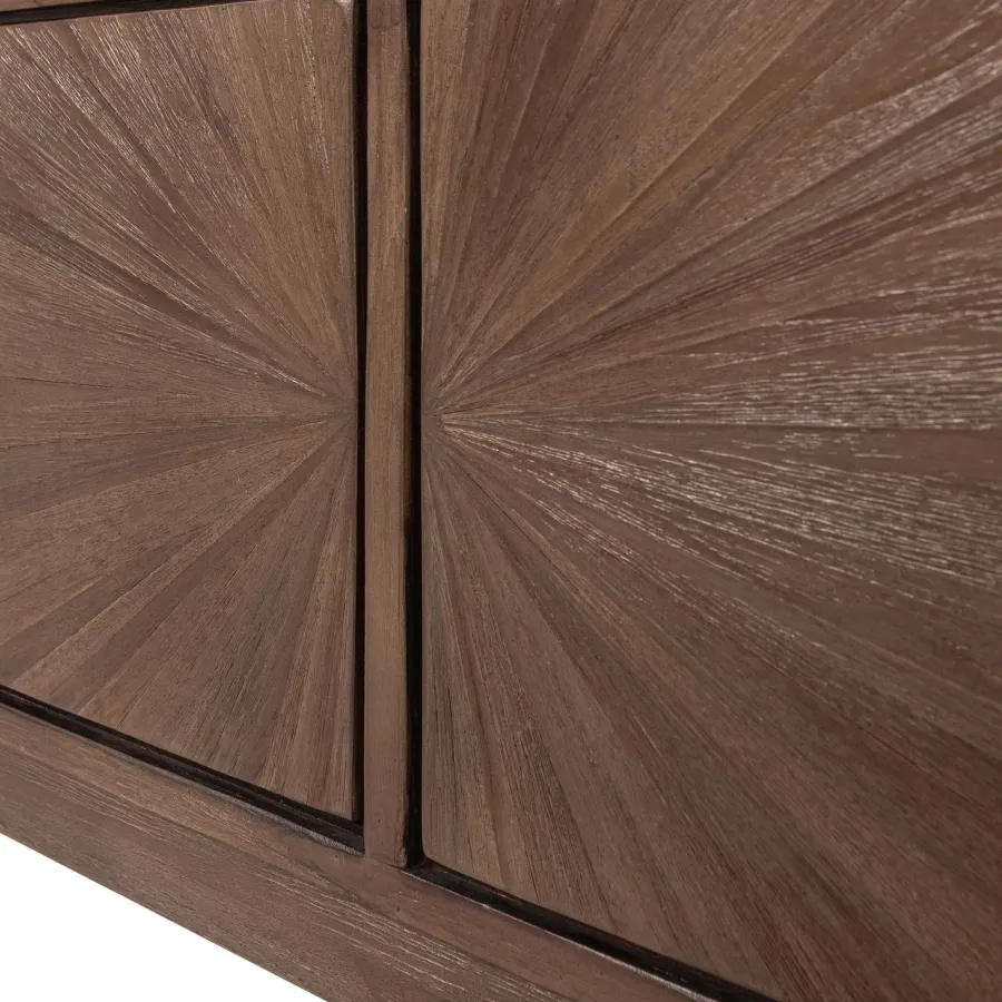 Woood Sun tv meubel met open vak recycled teak bruin New