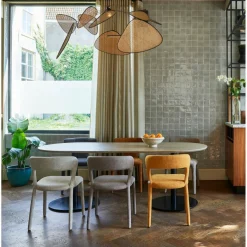 Woood Tablo eettafel ovaal vingerlas 220x90cm pebble grey/zwart [fsc] Sale