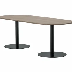 Woood Tablo eettafel ovaal vingerlas 220x90cm pebble grey/zwart [fsc] Sale