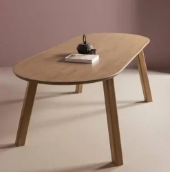 Woood Tablo eettafel ovaal vingerlas 220x90cm pebble grey [fsc] Best