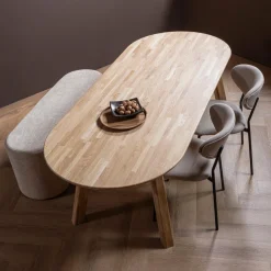 Woood Tablo eettafel ovaal vingerlas 220x90cm transparant [fsc] Outlet