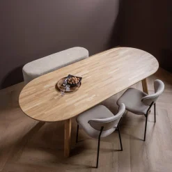 Woood Tablo eettafel ovaal vingerlas 220x90cm transparant [fsc] Outlet