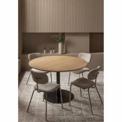 Woood Tablo eettafel rond vingerlas 120cm transparant [fsc]