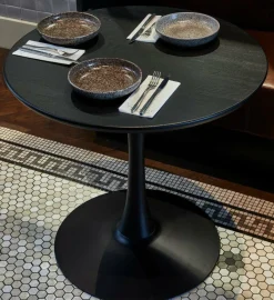 Woood Tablo eettafel rond vingerlas o80cm blacknight [fsc] New