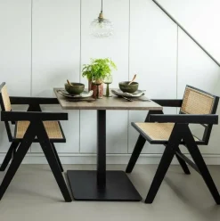 Woood Tablo eettafel vierkant vingerlas 80x80cm cashmere brown [fsc] Online
