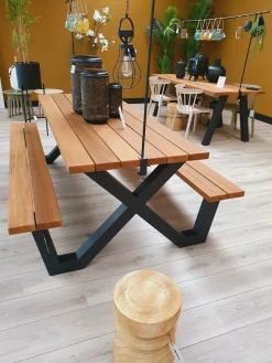 Woood Tablo Outdoor Picknicktafel Naturel Met X-poot Metaal [fsc] Discount