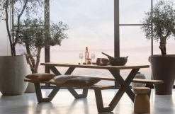 Woood Tablo Outdoor Picknicktafel Naturel Met X-poot Metaal [fsc] Discount