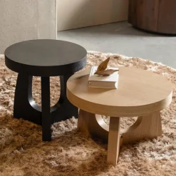 Woood Tala bijzettafel mdf fineer zwart ø45cm New