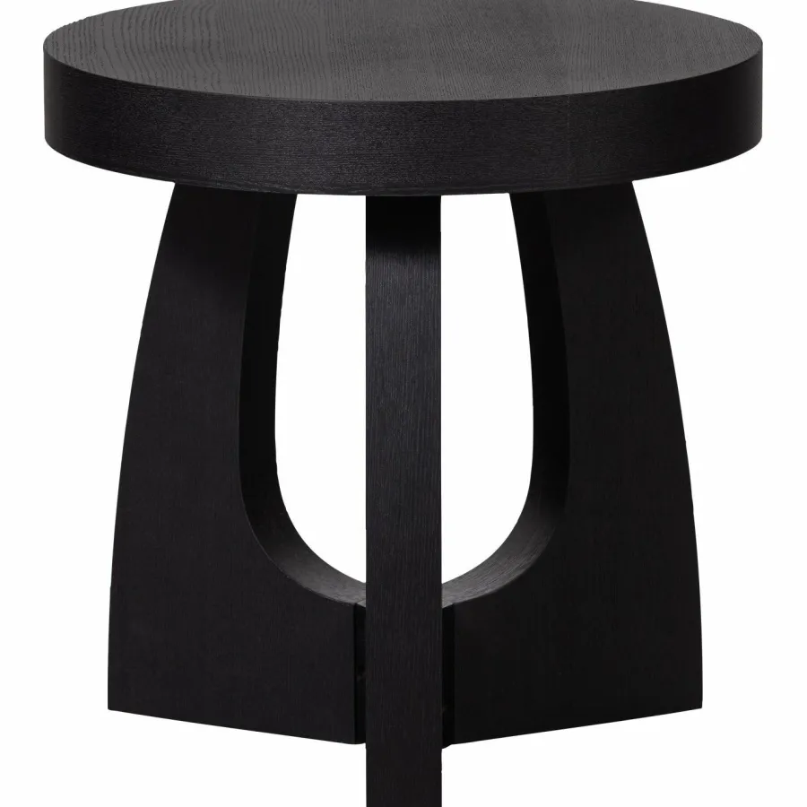 Woood Tala bijzettafel mdf fineer zwart ø45cm New