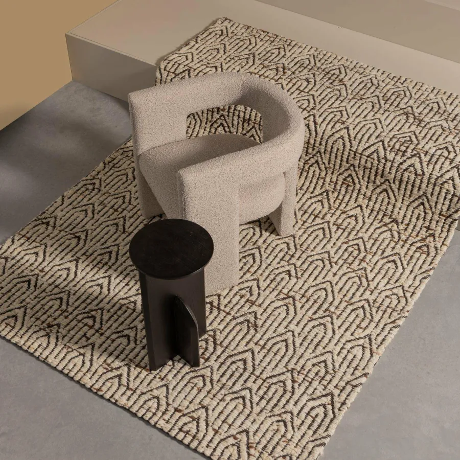 Woood TIWA fauteuil boucle beige New