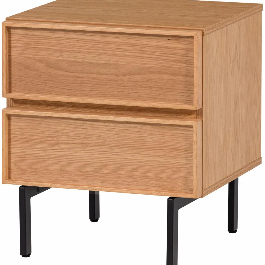 Woood Tours Ladekast/Nachtkastje 2 Lades Melamine/Mdf Naturel Discount
