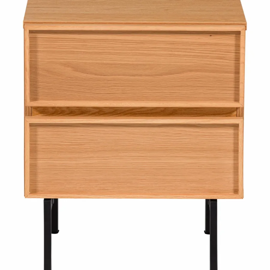 Woood Tours Ladekast/Nachtkastje 2 Lades Melamine/Mdf Naturel Discount