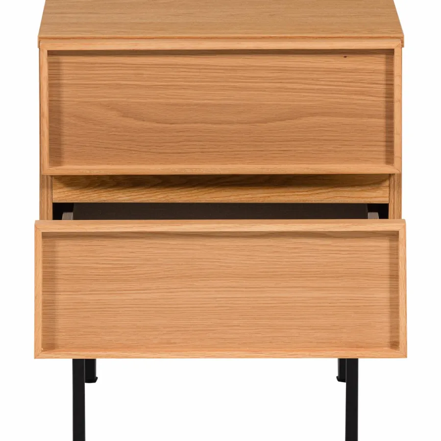 Woood Tours Ladekast/Nachtkastje 2 Lades Melamine/Mdf Naturel Discount