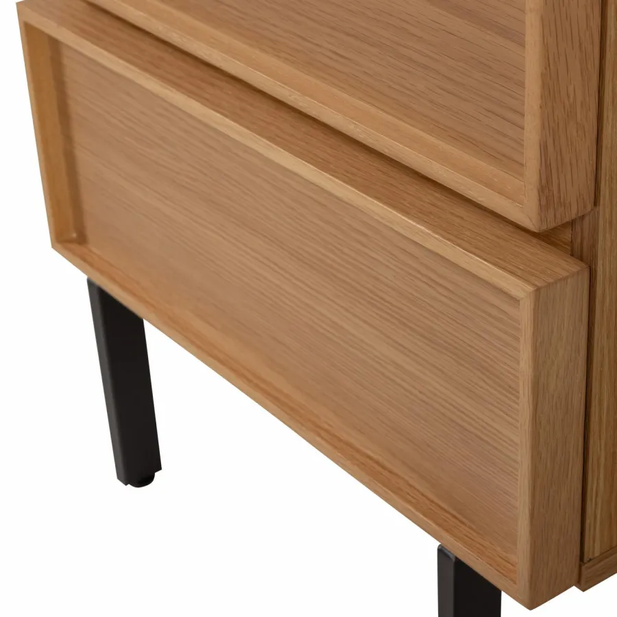 Woood Tours Ladekast/Nachtkastje 2 Lades Melamine/Mdf Naturel Discount