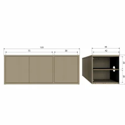 Woood TURNER TV meubel grenen mud [fsc] Outlet