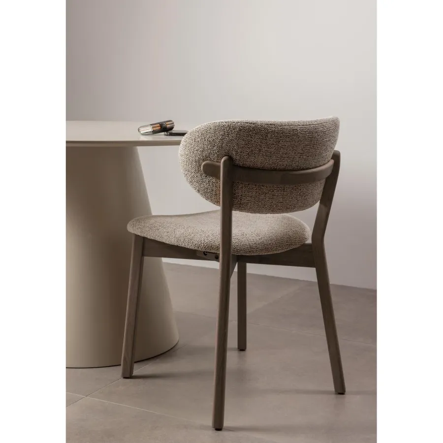 Woood Udar eetkamerstoel met houten frame donkerbruin Outlet