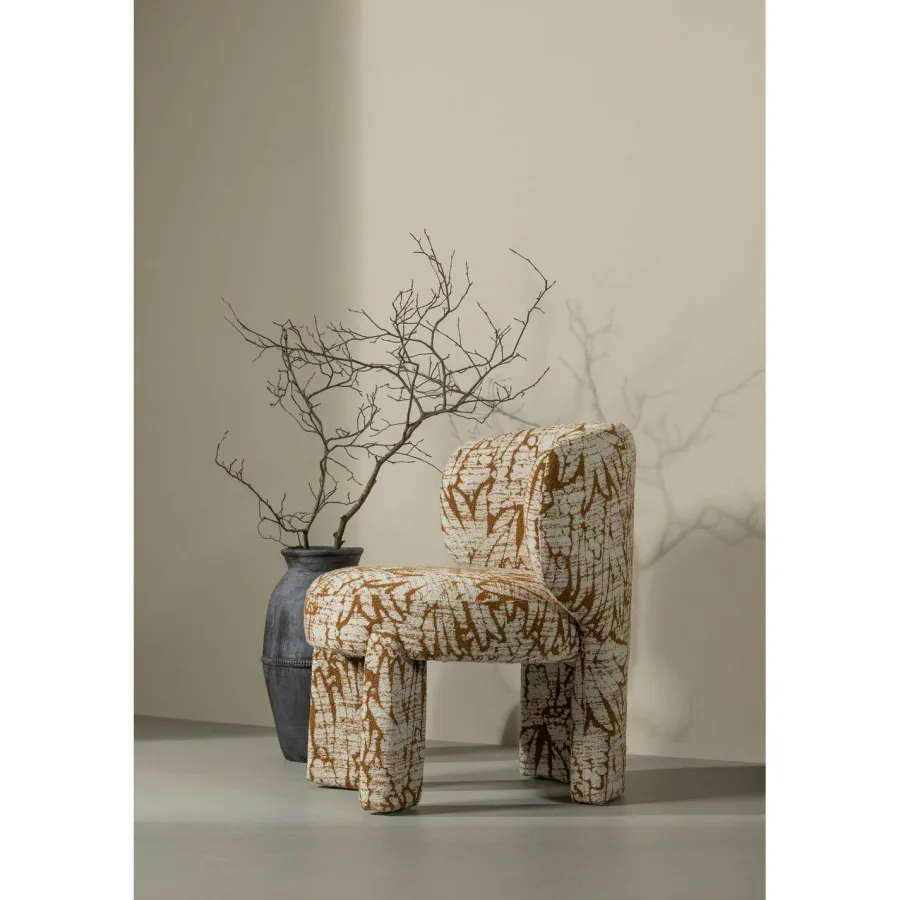 Woood Upke fauteuil met dessin naturel/bruin Best