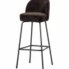Woood Vogue barstoel 80cm 3d chenille donkerbruin Clearance