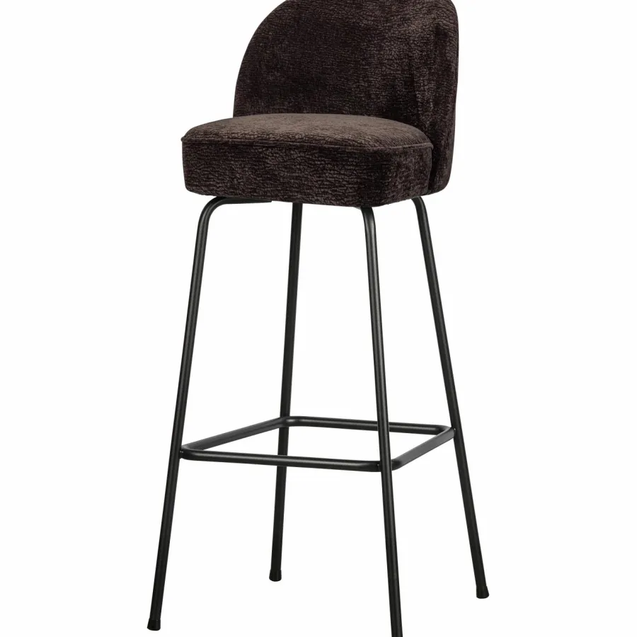 Woood Vogue barstoel 80cm 3d chenille donkerbruin Clearance